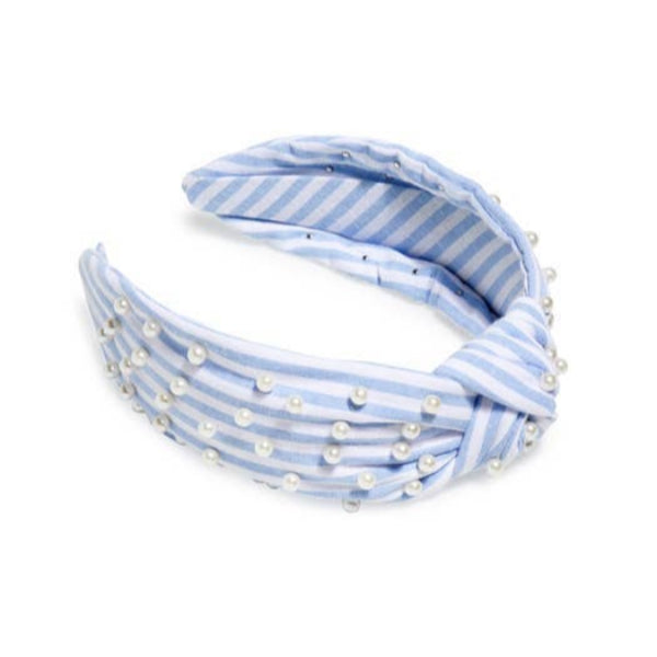Pearls and Stripes Knotted Headband