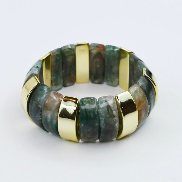 Chunky Resin & Marble Bracelet