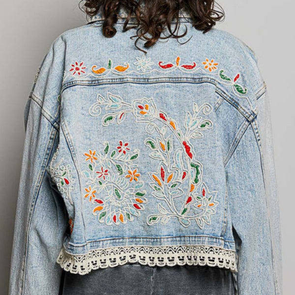 Vintage Garden Jean Jacket