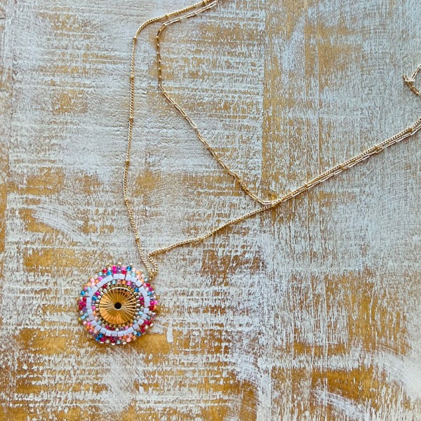 Beaded Bullseye Necklace