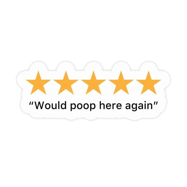 5 Star Poop Sticker