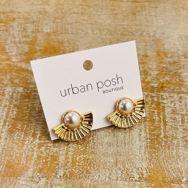 Pearl Fan Earring