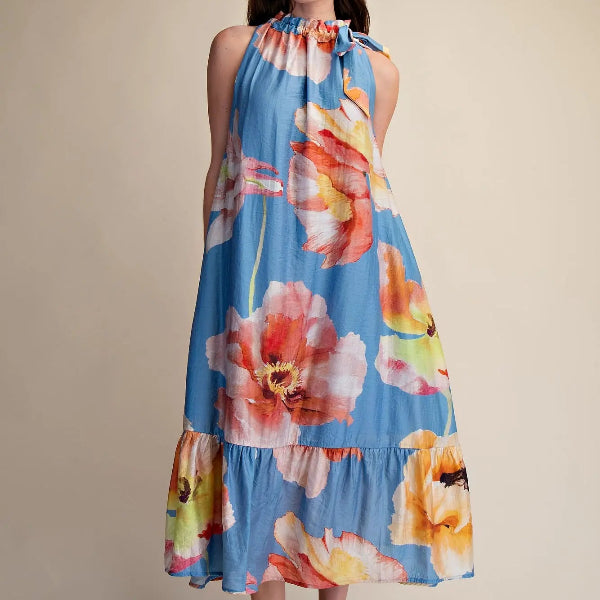 Poppy Skies Midi Dress