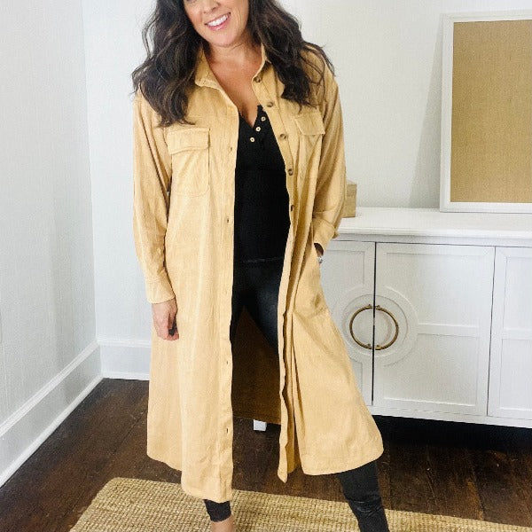 Mighty Fine Corduroy Shirt Dress
