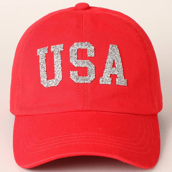 USA Rhinestone Baseball Cap