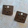 Dipped 4Pc Star Moon Stud Earrings Set