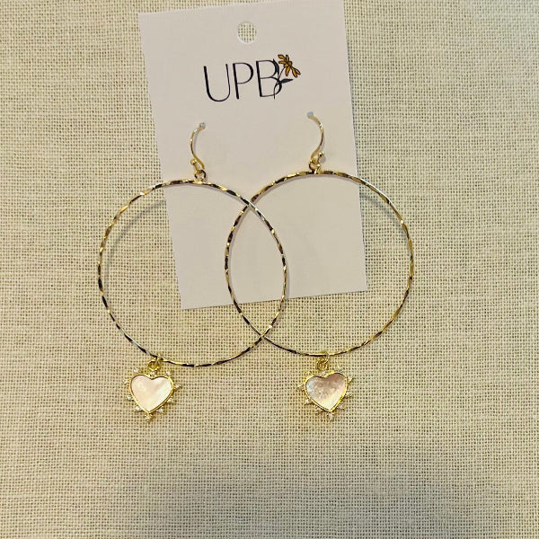 JTO-Open Circle Hoop Heart Dangle