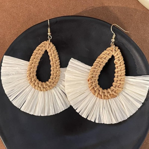 Raffia Teardrop Earrings