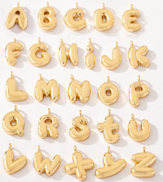 Bubble Letter Initial Necklace