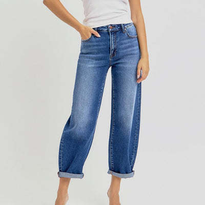 High Rise Mild Barrel Jean
