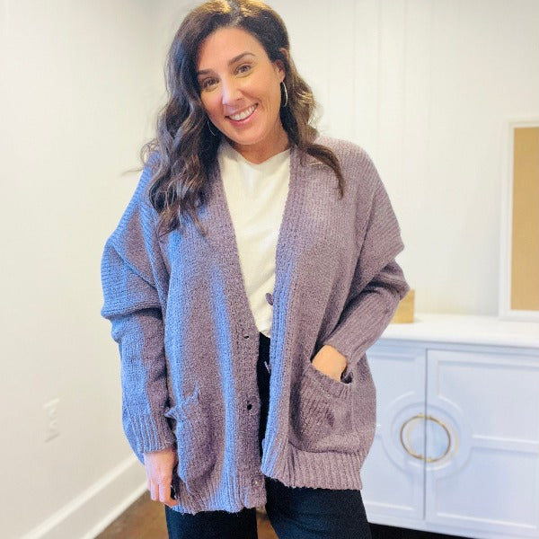 Purple Powerhouse Cardigan