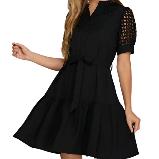 Cobalt Cutie Dress -BLACK