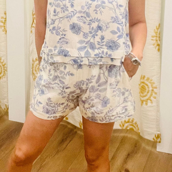 Blue Blossom Shorts
