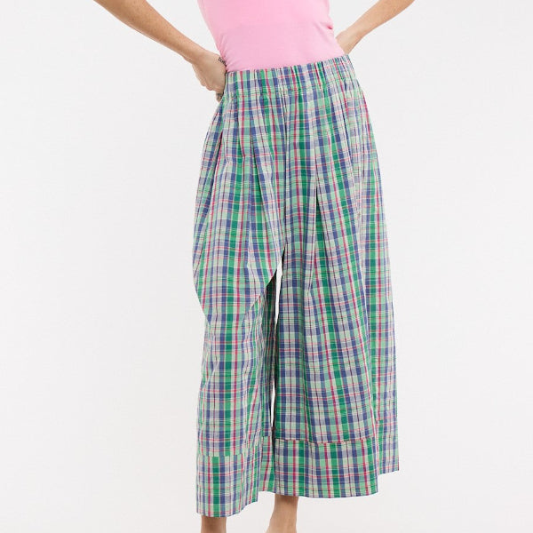 Plaid Wide Leg Pant