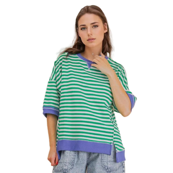Pop of Color Stripe Top