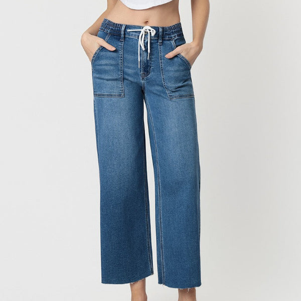 Baggy Wide Leg Drawstring Jean