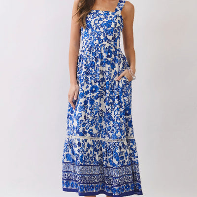 Delft Blue Midi Dress