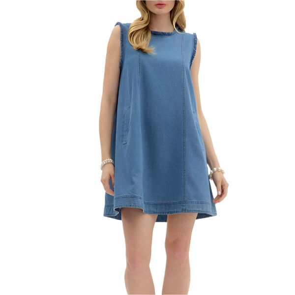 Hint of Fray Denim Dress