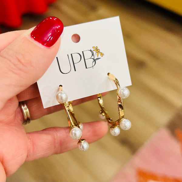 Pearl Twist Hoops