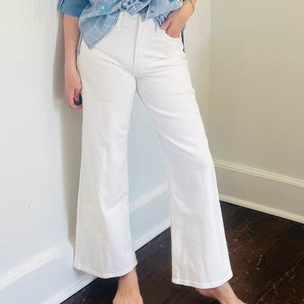 White Wide Leg Denim