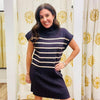 Charcoal Stripe Sweater Dress