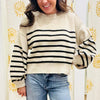 Striped Bubble Sleeve Sweater