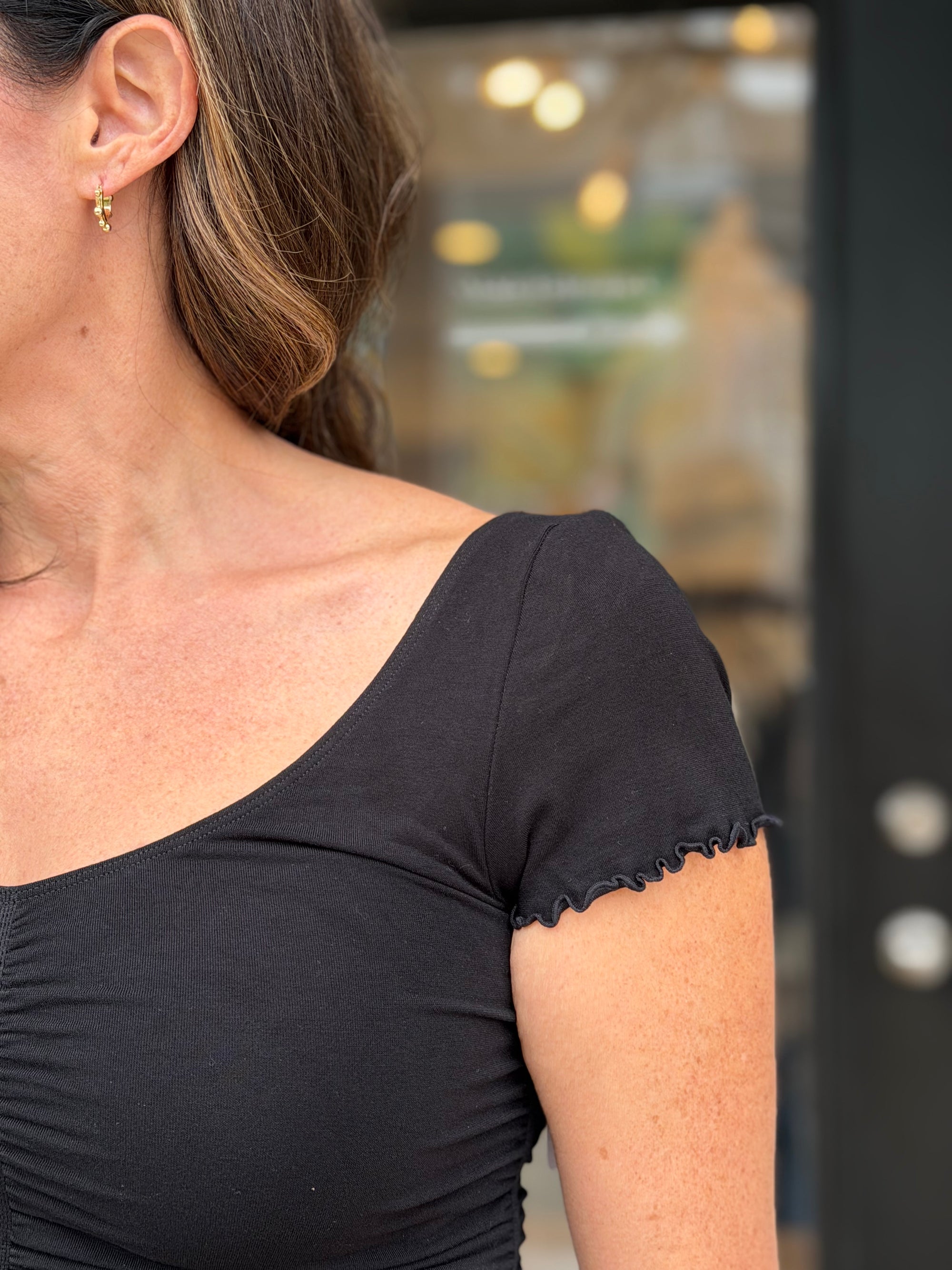 Free People-Little Extra Tee-Black