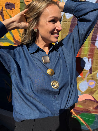 Gold Button Up Shirt