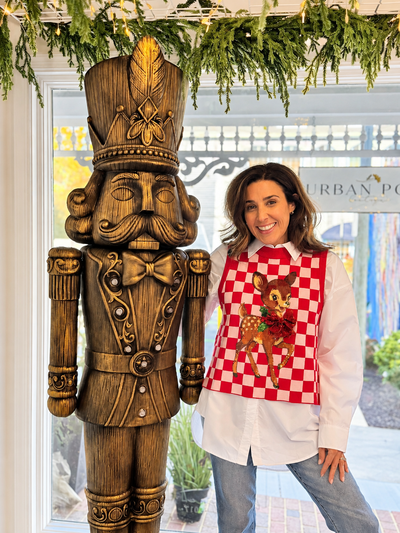 Checkered Reindeer Knit Vest