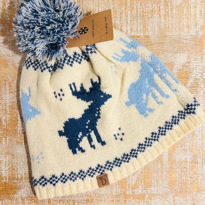 Reindeer Nordic Pom Beanie