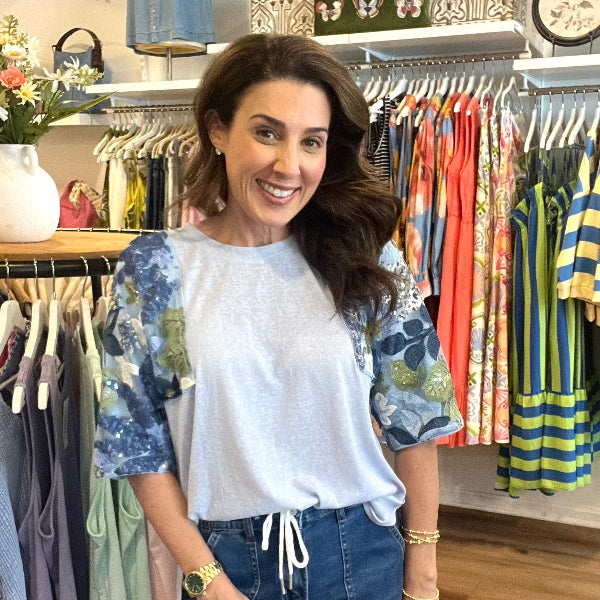 Shimmer & Floral Top
