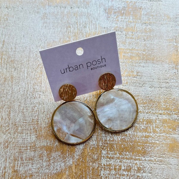 Pearly Disc Earrings