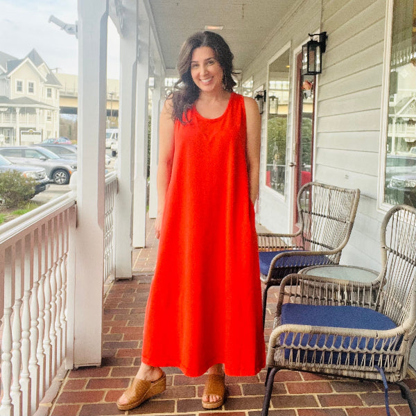 AnyTime Maxi Dress-Tangerine