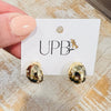 Gold Dipped Mini Cz Studded Rounded Hoop Earrings