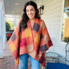 Multicolor Boxy Plaid Ruana Wrap