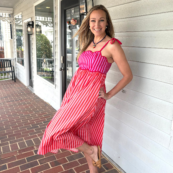 Pretty Stripes Midi Dress