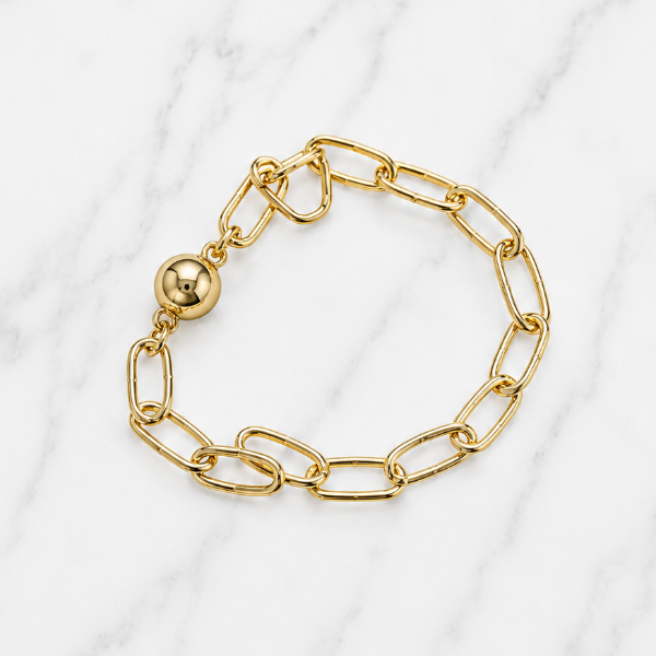 Magnetic Link Bracelet-HAMMERED TINY OVAL LINK