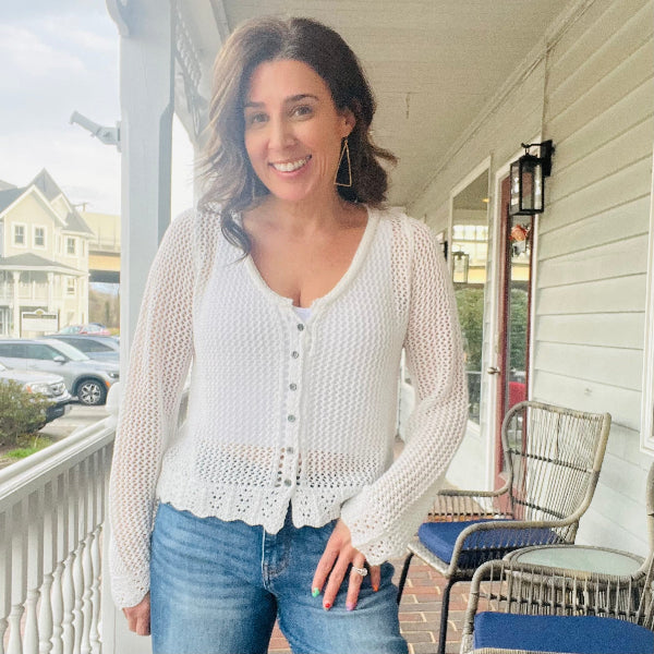 Crochet Day Cardigan-White
