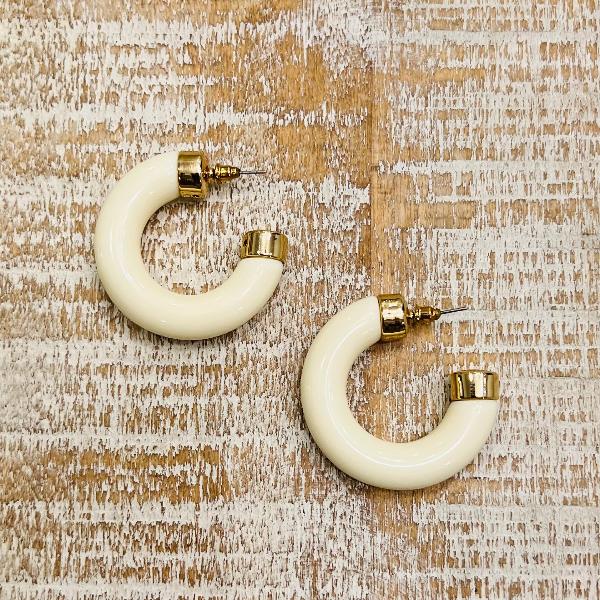 Fancy White Macaroni Earrings