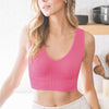 NB Rib Plunging V-Neck Crop Top