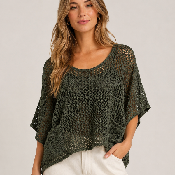 Milio Crochet Top with Pocket