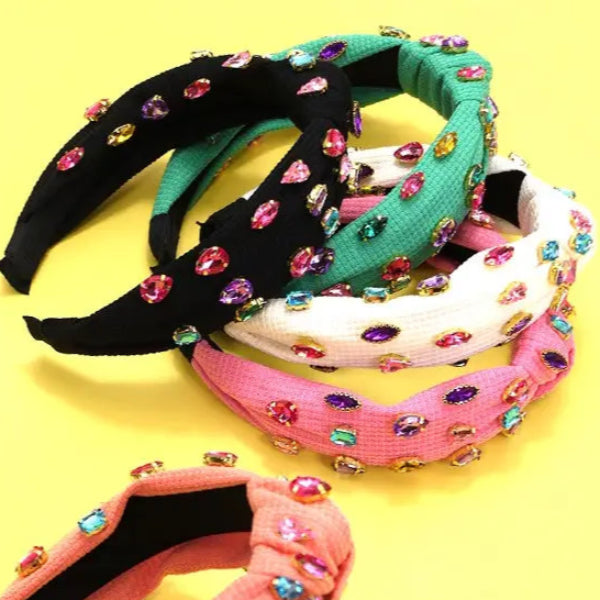 Rhinestone Wide Knotted Headband