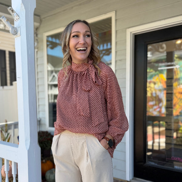 Dot Tie Neck Top
