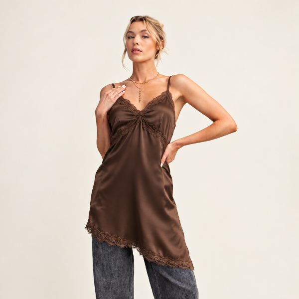Satin Lace Shiny Slip