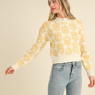 Lellow Flower Sweater