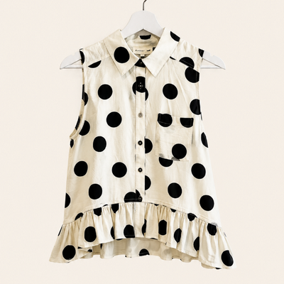 Polka Dot Flutter Top