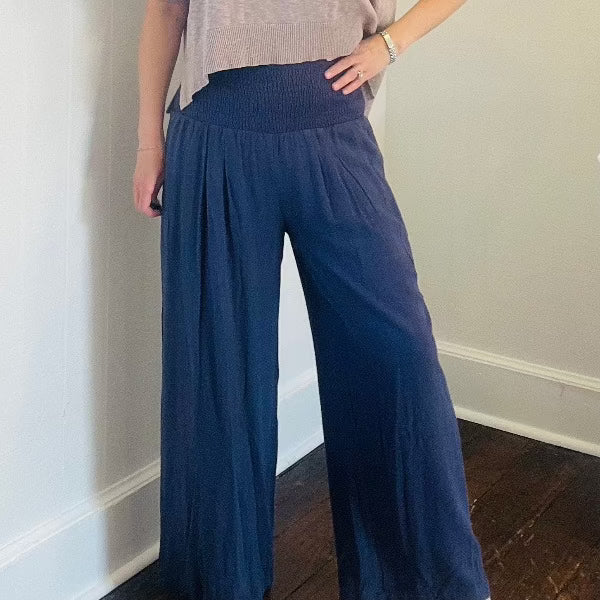 Lovely Linen Smocked Pants