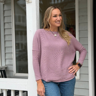 Free People-Latte Blues Thermal  Top