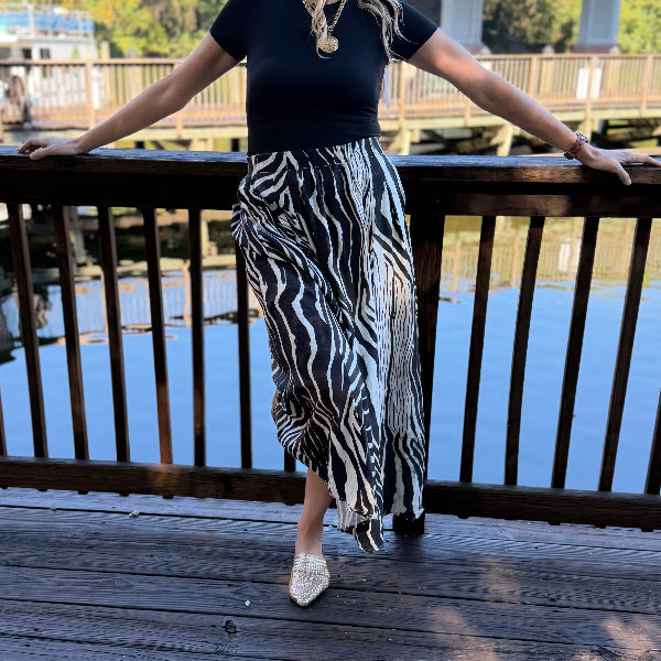 Zebra Print Maxi Skirt