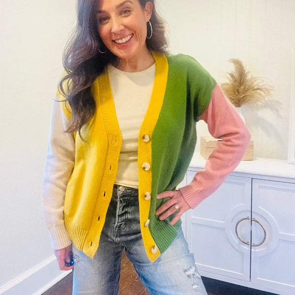 Color Block Cardi